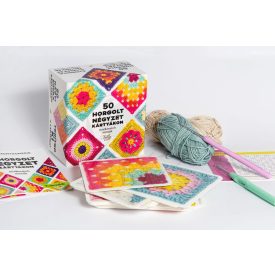 50 horgolt négyzet kártyákon