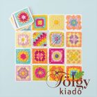 50 horgolt négyzet kártyákon