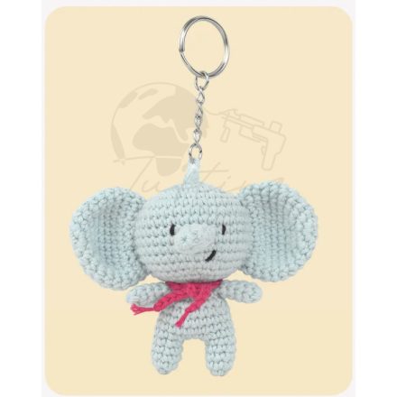 Eli, az elefánt - mini amigurumi kulcstartó készlet