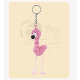 Flo, a flamingó - mini amigurumi kulcstartó készlet