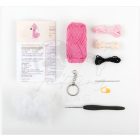 Flo, a flamingó - mini amigurumi kulcstartó készlet
