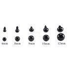 Fekete biztonsági szem 12 mm