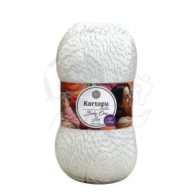   03. Baby One Lux K010-GÜ - Fehér/Ezüst Csillogós akril fonal