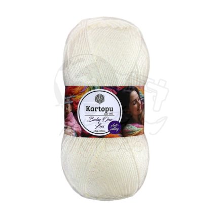 02. Baby One Lux K019 - Törtfehér holografikus Csillogós akril fonal