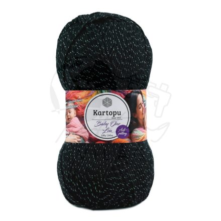 20. Baby One Lux K940-SE - Black/Holographic Glitter Acrilyc Yarn