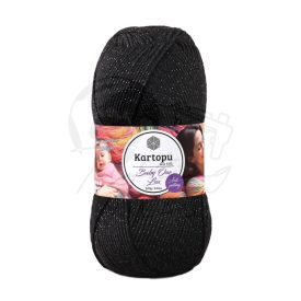 21. Baby One Lux K940-SI- Fekete Csillogós akril fonal